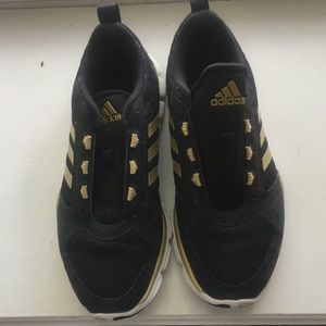 Adidas Black and Gold Sneakers